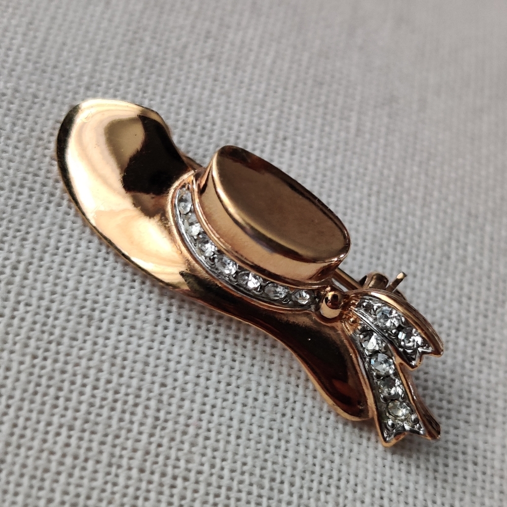 Crown Trifari Figural Hat Brooch Pin